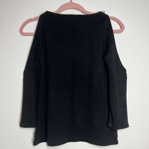 Anna Field Open-shoulder Sweater Black with White Faux Pearls Size XS/ 34 EU - Picture 3 of 14